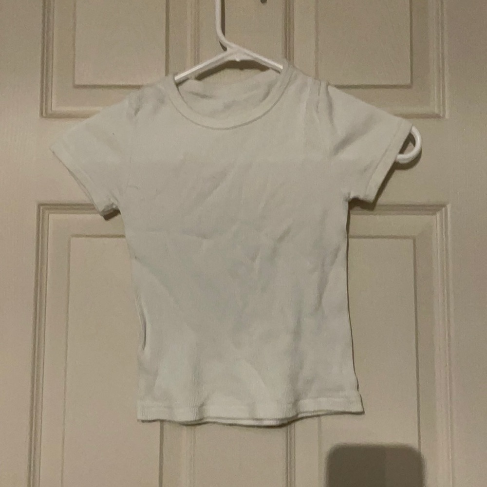 John Galt White Ribbed Crop Top